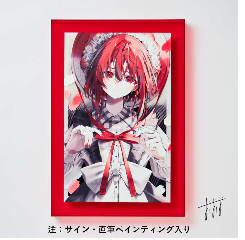 おしおしお ワンストTOKIMEKI コレクション24 直筆サイン入り複製色紙 おしおしお「直筆ペインティング加工アクリルアート」《ワンスト