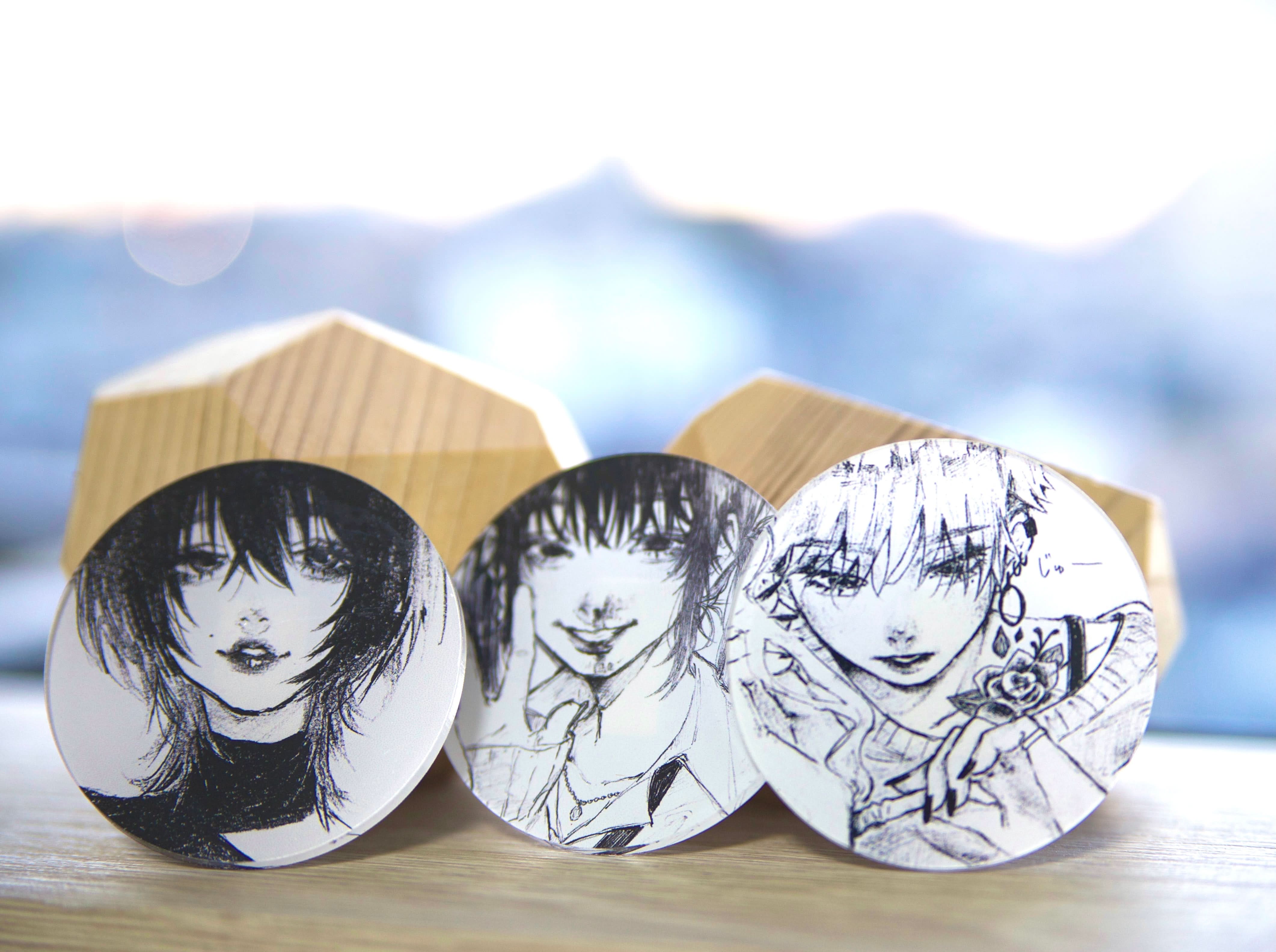 田森「オフィシャルグッズ」短冊アクキー＆デカバッジ