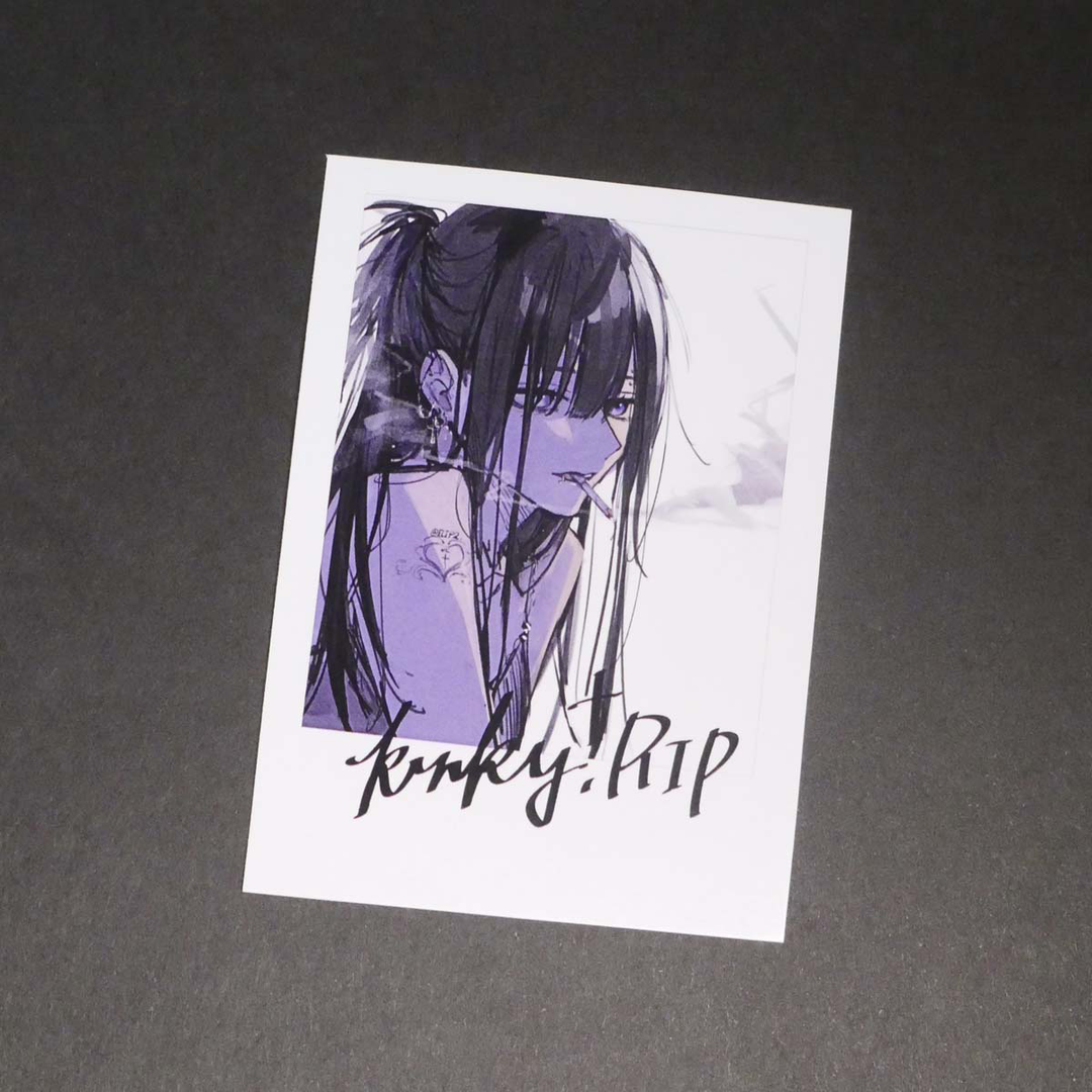 高い品質 黒野京「サイン色紙＋instaアクキー＋チェキステッカー 絵画