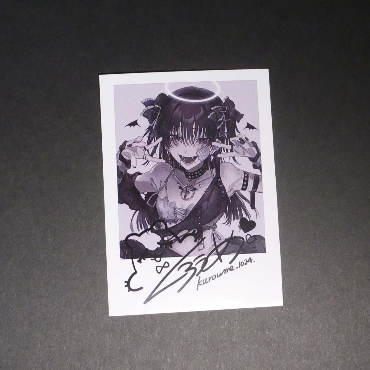 ⑤黒百合と影 烏名鳴 哀 チェキ 10枚セット くろうめ「サイン色紙＋短冊アクキー＋チェキステッカー
