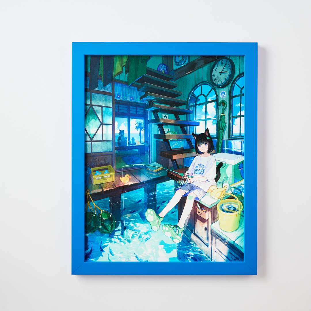 メイドと青透館 直筆サイン入りオーロラアート 藤ちょこ 光る美